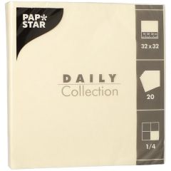 Photo Serviettes de table en papier - 330 x 330 mm - Crème PAP STAR Color