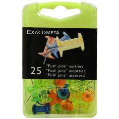 Exacompta 14745E : Boite de 25 Punaises translucides - Assortiment photo