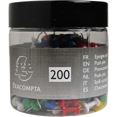 Exacompta 14769E Boite de 200 Punaises - Assortiment Push Pins 