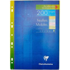 Lot de 200 pages - Feuilles mobiles Séyès - Assortiment - 210 x 297 mm : CLAIREFONTAINE Visuel