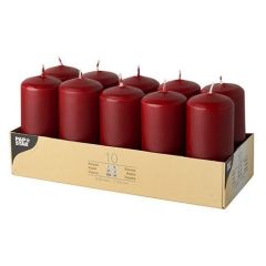 Bougies cylindriques -  Bordeaux 40 mm : PAP STAR Lot de 10 image