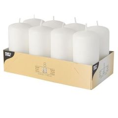 Bougies cylindriques - Blanc 50 mm : PAP STAR Lot de 8 image