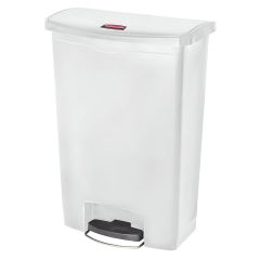 Poubelle à pédale avec couvercle - 90 litres - Blanc : RUBBERMAID Visuel