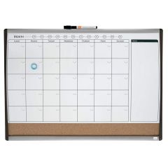 Tableau Planning Hebdomadaire / Mensuel - Magnétique et Liège - 585 x 430 mm : NOBO image