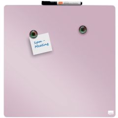 Tableau Mémo Magnétique Carré - Rose - 360 x 360 mm : NOBO image