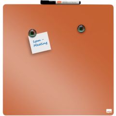 Tableau Mémo Magnétique Carré - Orange - 360 x 360 mm : NOBO image