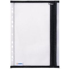 Pochette de rangement perforée à fermeture éclair Transparent / Noir - A4 : HERMA image 2