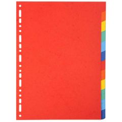 Jeu de 12 Intercalaires A4 en carte recyclée teintée - Assortiment : EXACOMPTA Image