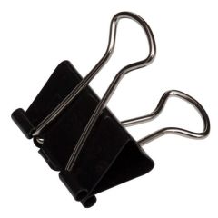 Pince double clip en acier - Largeur 16 mm - Noir MAUL Mauly Lot de 12