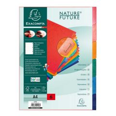 EXACOMPTA : Jeu de 6 intercalaires neutres en carte lustrée 2206E