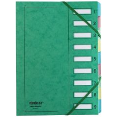 Trieur Papier à élastiques de 9 compartiments - Vert : EXTENDOS Visuel