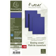 Couverture pour Reliure A4 - Carton - Bleu foncé EXACOMPTA Lot de 100 Visuel