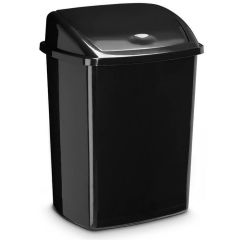 Poubelle avec couvercle à trappe basculante - 50 litres - Noir : CEP Visuel