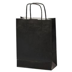 Sac en papier avec anse - 180 x 80 x 240 mm - Noir MAIL-MEDIA Lot de 300 visuel