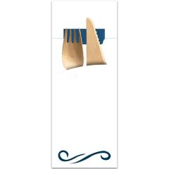 Pochette à couverts - Blanc/Bleu HYGOSTAR Lot de 520