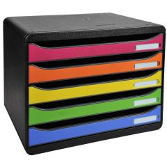 Module de rangement 5 tiroirs Big Box Plus - Multicolore : EXACOMPTA photo