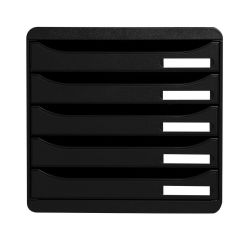 3097214D EXACOMPTA : Module de rangement 5 tiroirs - Big Box Plus - Noir/Noir glossy
