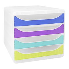 Module de rangement 4 tiroirs - Big Box - Translucide/Arlequin : EXACOMPTA Chromaline image