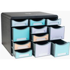 Module de rangement 11 tiroirs - Big Box Multi - Noir/Arlequin : EXACOMPTA Black Office image