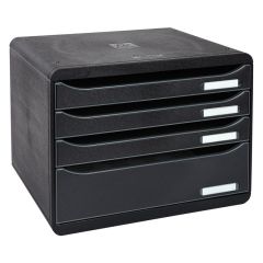 Module de rangement 4 tiroirs - Big Box Plus Horizon - Noir : EXACOMPTA EcoBlack image