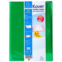 Protège-cahiers translucides - A4 - Assortiment EXACOMPTA Kover Vert