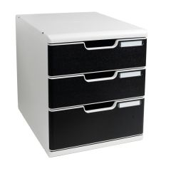 EXACOMPTA Module de rangement 3 tiroirs Modulo - Gris/Bleu