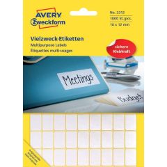 AVERY 3312 Etiquettes adhésives 18 x 12 mm - Blanc