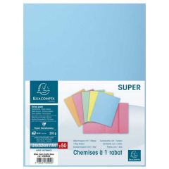 Lot de 50 Chemises à 1 rabat - Bleu clair EXACOMPTA Image