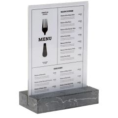 Présentoir de table avec socle en Polystone - Anthracite - A5 : EUROPEL image