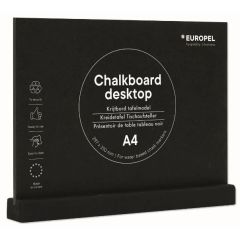 Présentoir de Table - A4/Paysage - Ardoise avec socle en bois Noir : EUROPEL image