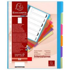 Jeu de 6 intercalaires translucides Chromaline - Format A4 - Assortiment EXACOMPTA Image