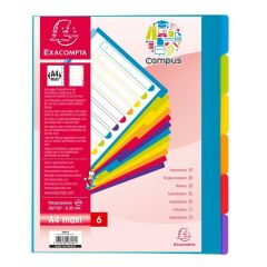 EXACOMPTA : Jeu de 6 intercalaires Campus 3806E