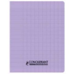 Cahier d'écolier 170 x 220 mm Grands carreaux 96 pages - Polypro Lilas pastel CONQUERANT