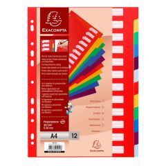 EXACOMPTA : Jeu de 12 intercalaires opaque 4912E