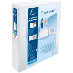 Classeur personnalisable 2 anneaux avec 2 Pochettes - Blanc -  Dos de 75 mm EXACOMPTA Image