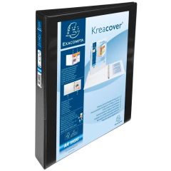 Classeur personnalisable 4 anneaux avec 2 Pochettes - Noir -  Dos de 47 mm EXACOMPTA Image