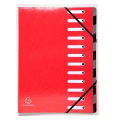 53925E EXACOMPTA  : Trieur avec élastiques  Rouge