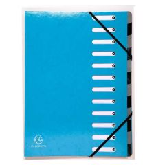 53927E EXACOMPTA  : Trieur avec élastiques Bleu clair