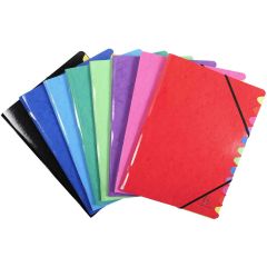 EXACOMPTA 541229E : Trieur Iderama dos agrafé - 12 compartiments Assortiment