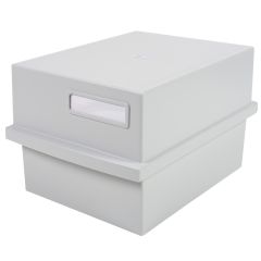 Boite pour 600 Fiches A6 avec Couvercle - Gris : EXACOMPTA Gamme K modele