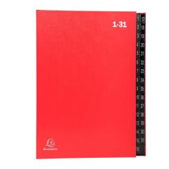 EXACOMPTA : Trieur numérique - 32 compartiments 57035E Rouge