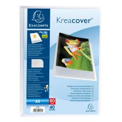 Protège-documents personnalisables de 80 vues - EXACOMPTA : 5748E Blanc transparent
