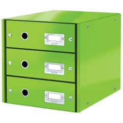 Photo Boite de classement WOW - 3 tiroirs - Vert LEITZ Click et Store Image