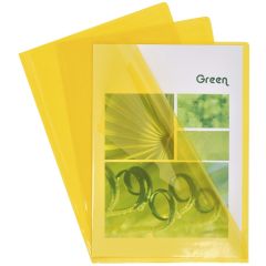 Lot de 10 Pochettes à Coins A4 en PVC lisse - Jaune : EXACOMPTA Image
