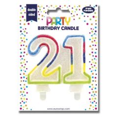 Bougie d'anniversaire Chiffre 21 : CLAIREFONTAINE image