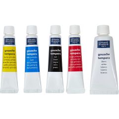 Photo Tube de Gouache 5 Couleurs Primaires Pinceau Lefranc 807561