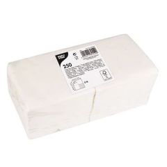 Lot de 250 Serviettes de table Cocktail - 240 x 240 mm - Blanc : PAP STAR face