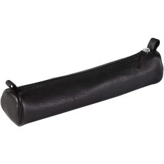 Trousse ronde pour stylos - Cuir Noir vieilli - 18 cm : CLAIREFONTAINE Modèle
