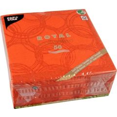 Photo Lot de 50 serviettes en papier - Nectarine - 400 x 400 mm : PAPSTAR ROYAL Collection Bubbles 