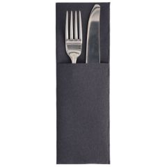 Pochette Serviette à couverts - Noir PAP STAR  Royal Lot de 50